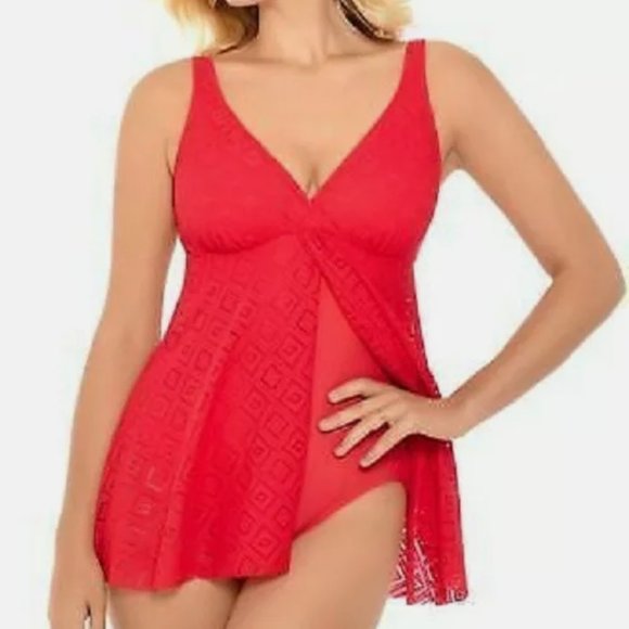🌺 SOLD🌺 Swim Solutions Crochet Swimdress Sz 12 - Picture 1 of 4
